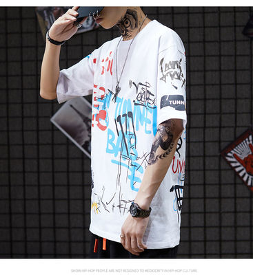 Dark Wind Rap Chic Graphic Tees Short Sleeve Students Graffiti XXL Cotton T Shirts
